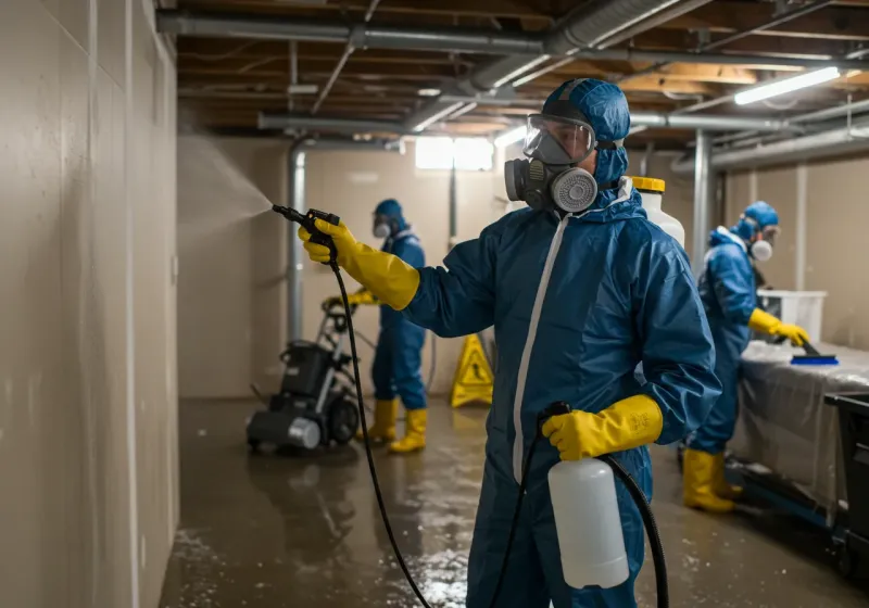 Basement Sanitization and Antimicrobial Treatment process in Earth, TX