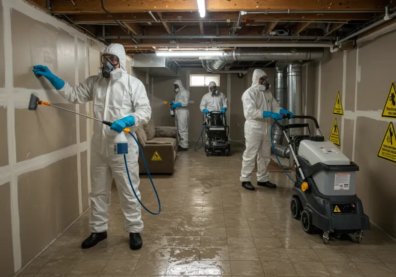 Basement Moisture Removal and Structural Drying process in Earth, TX